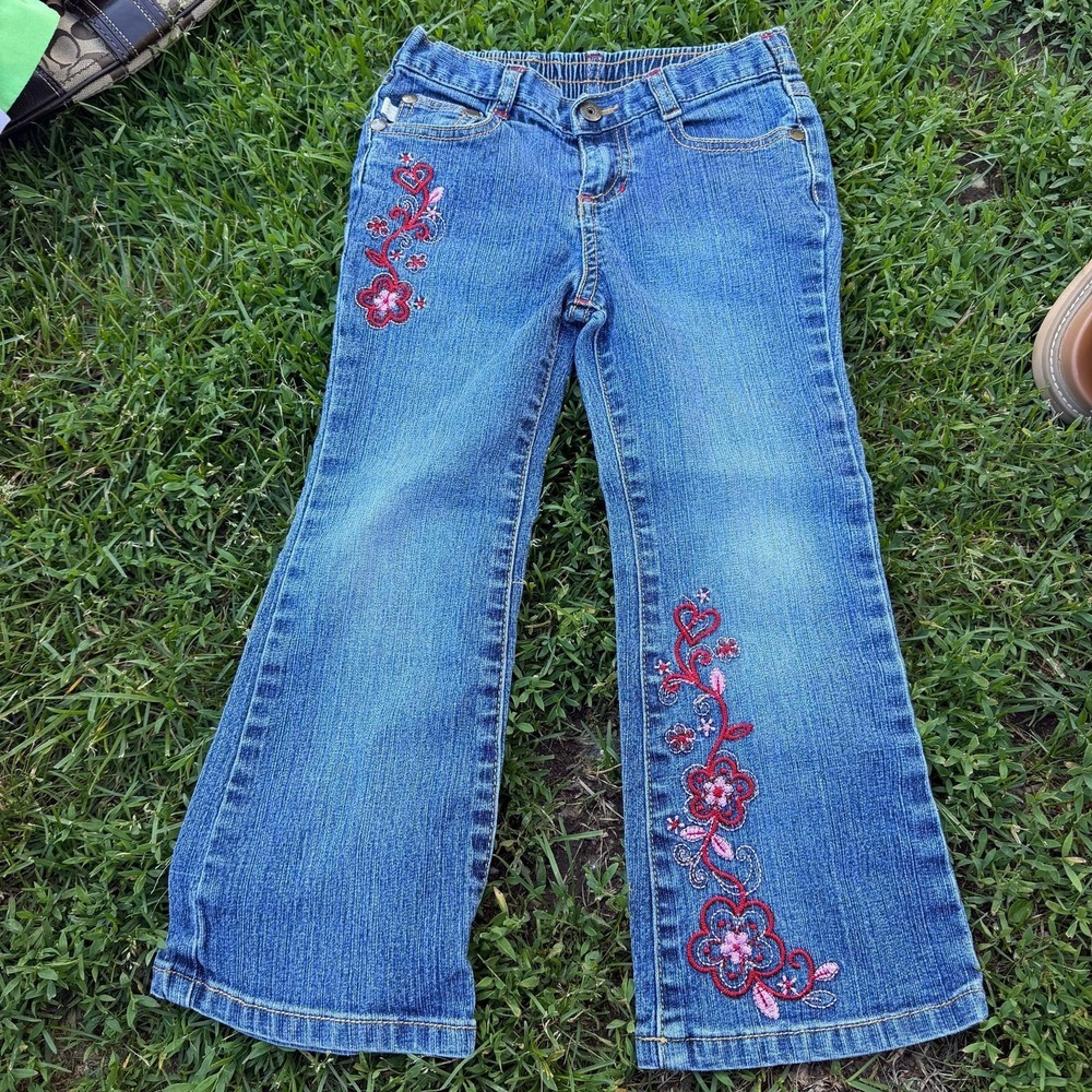Y2K Girls Bongo embroidered bootcut jeans